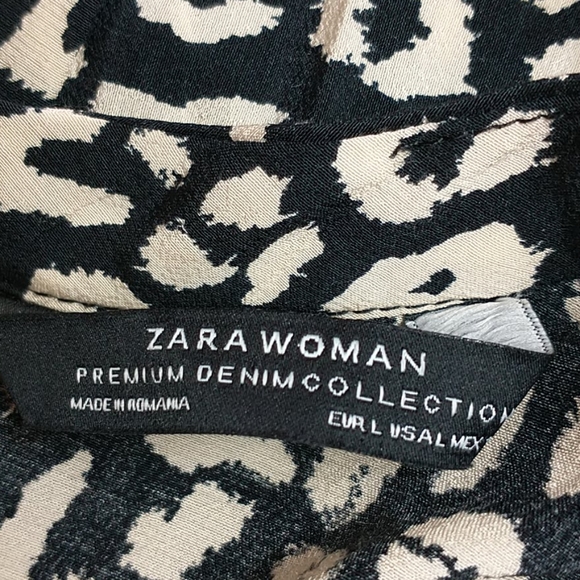 Zara tiered Babydoll Dress Leopard Print Size L - Picture 8 of 10